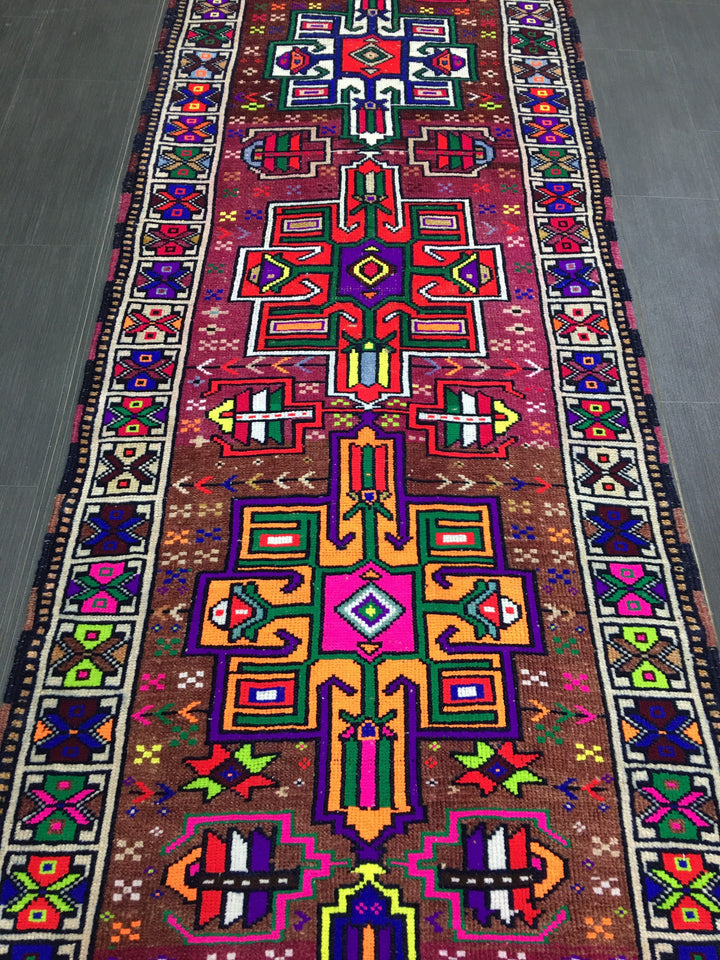 Beige Turkish Runner Rug 3' 1" x 12' Hand-Knotted view