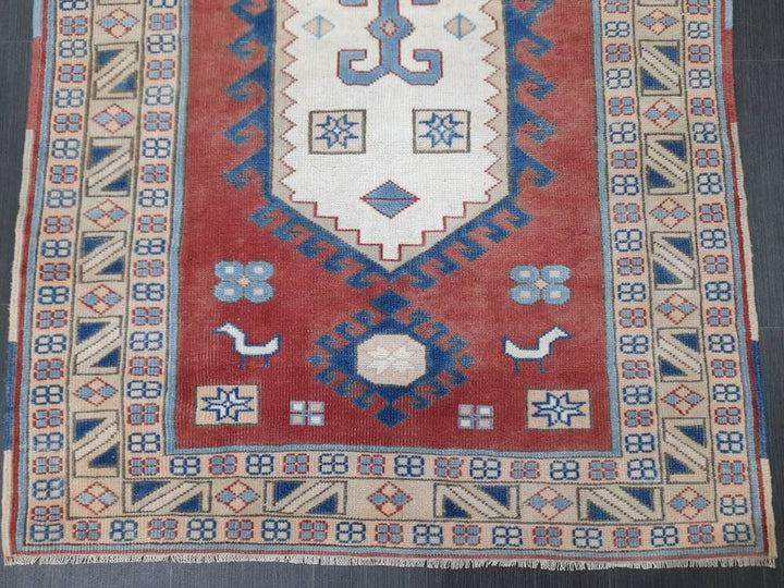 Tan Turkish Oushak Rug 4' 5" x 6' 4" Hand-Knotted pattern