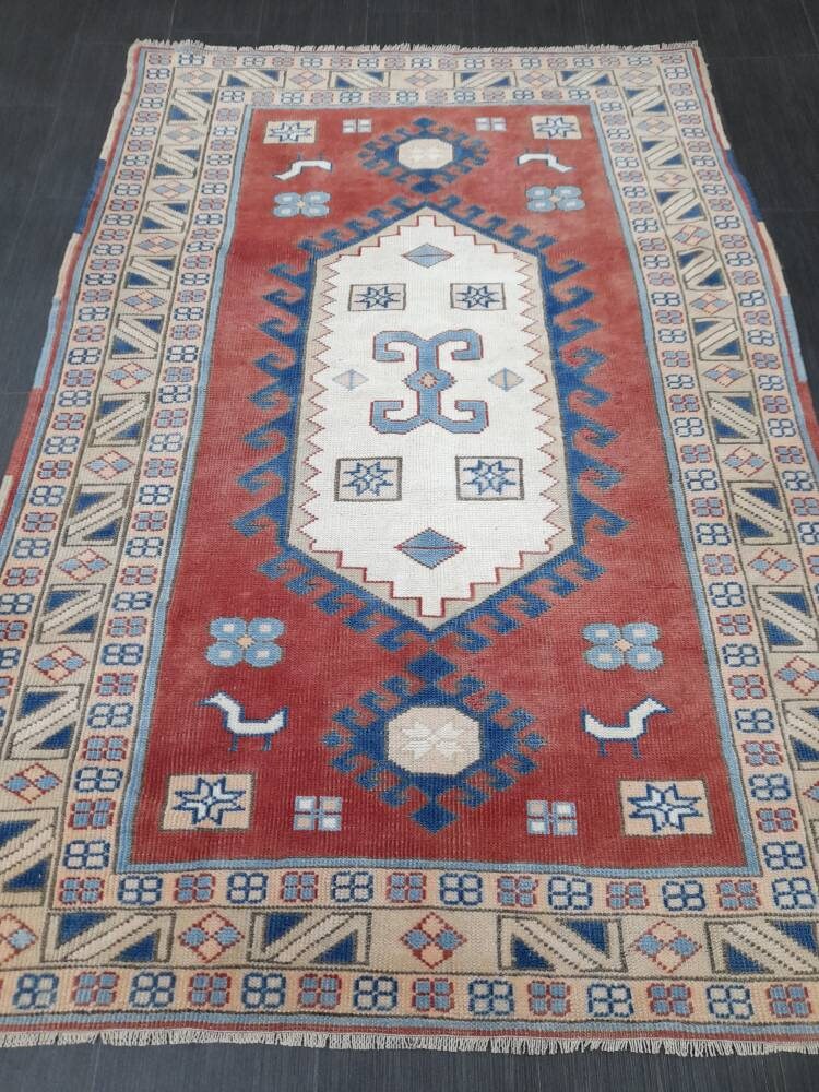 Tan Turkish Oushak Rug 4' 5" x 6' 4" Hand-Knotted view