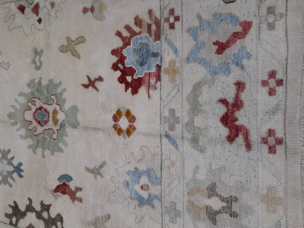 Beige Turkish Oushak Rug 8' 6" x 12' 2" Hand-Knotted view