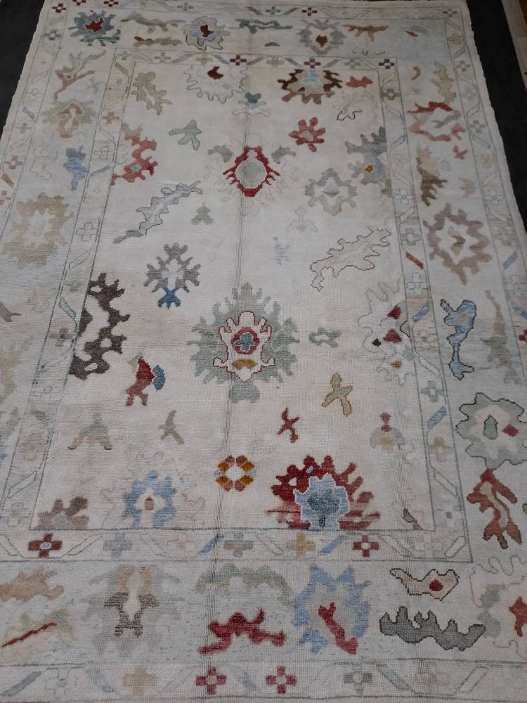 Beige Turkish Oushak Rug 8' 6" x 12' 2" Hand-Knotted view 9