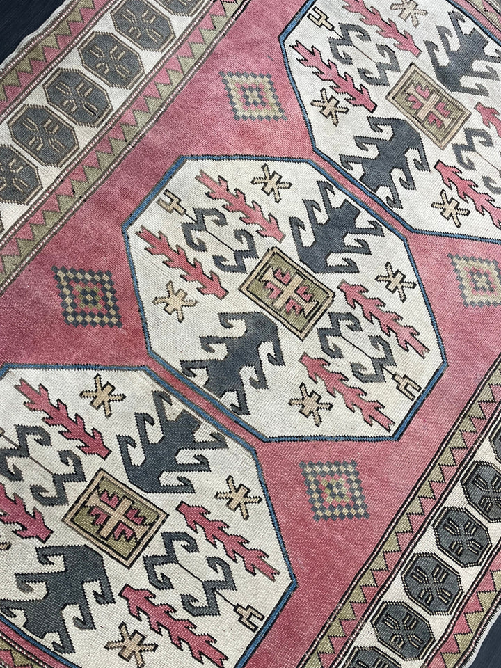 Beige Turkish Runner Rug 5' 5" x 7' 5" Hand-Knotted view 9