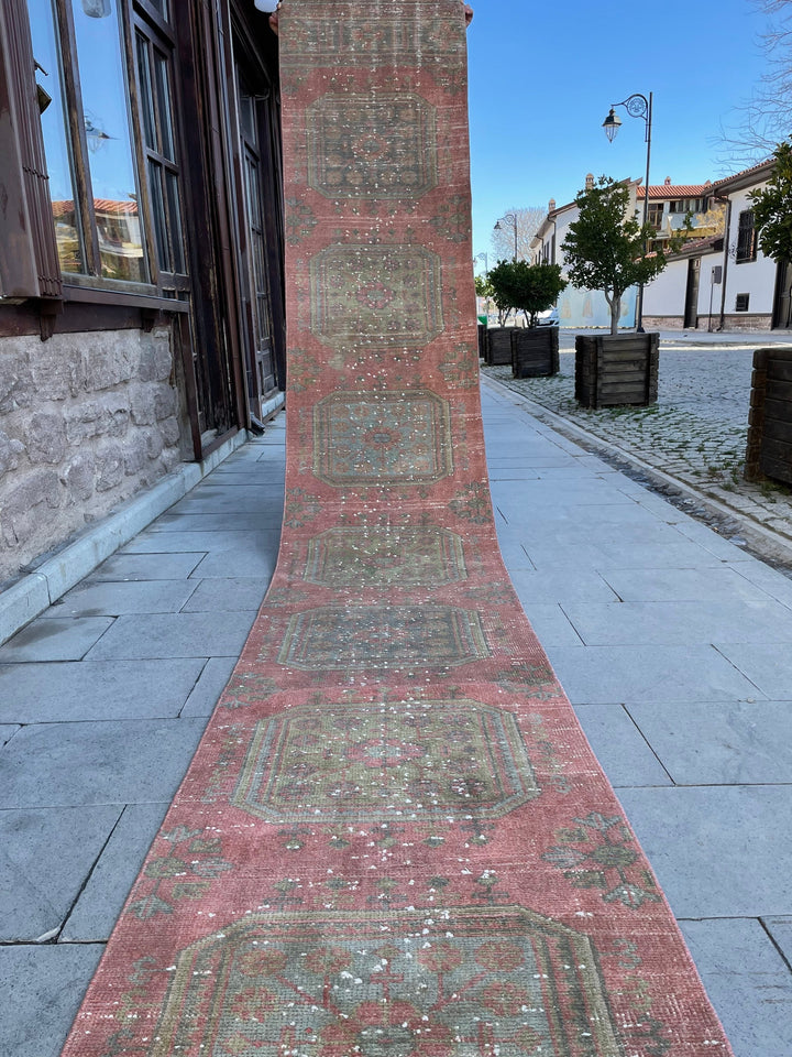 Beige Turkish Runner Rug 2' 4" x 19' 1" Hand-Knotted detail