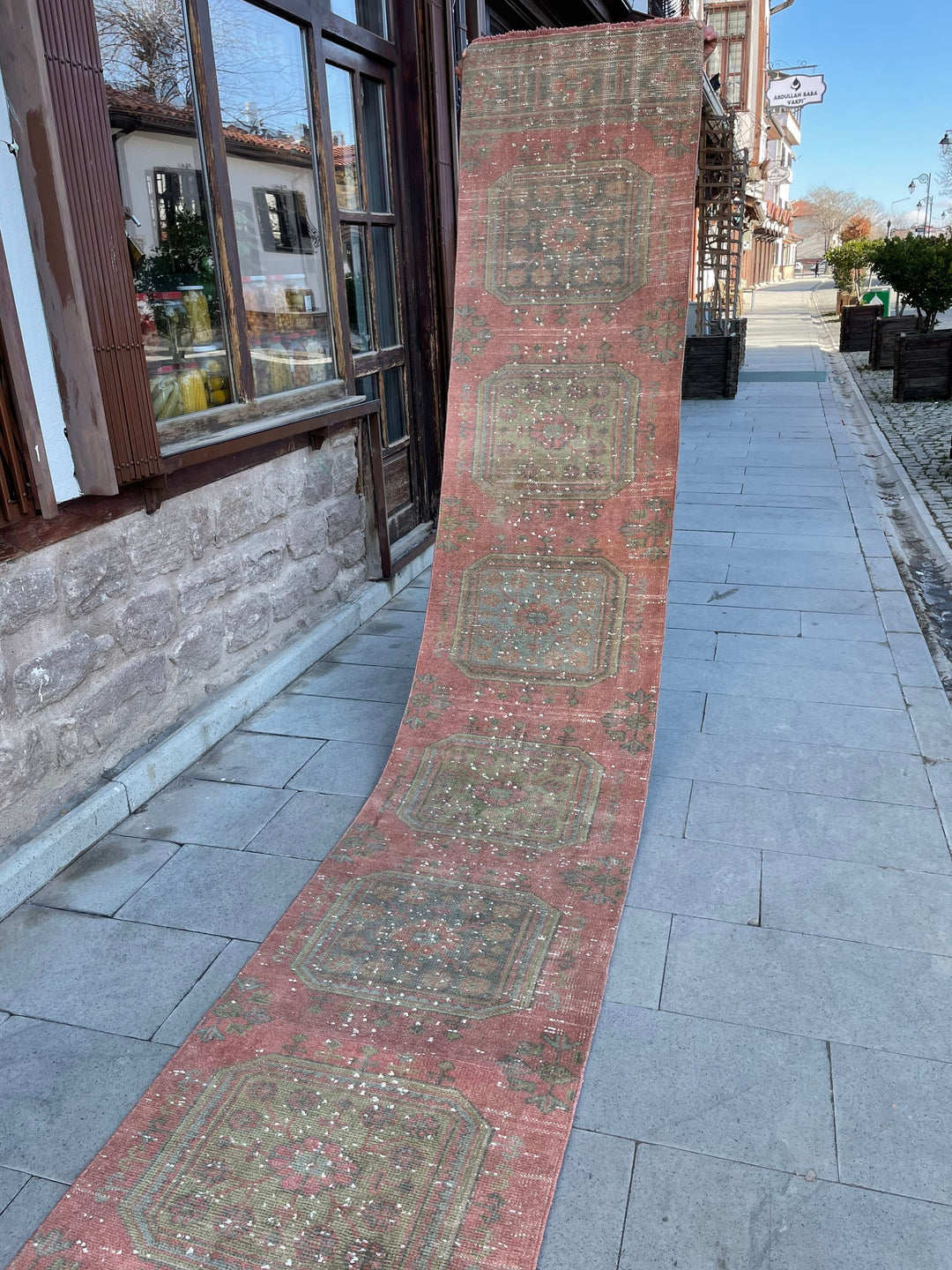 Beige Turkish Runner Rug 2' 4" x 19' 1" Hand-Knotted close-up