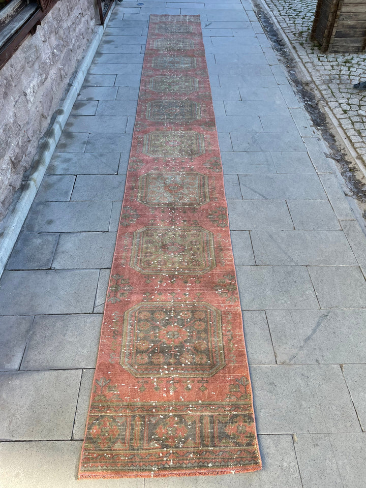 Beige Turkish Runner Rug 2' 4" x 19' 1" Hand-Knotted view 9