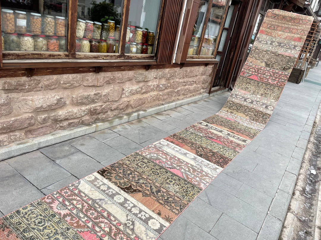 Beige Turkish Runner Rug 2' 9" x 30' 2" Hand-Knotted