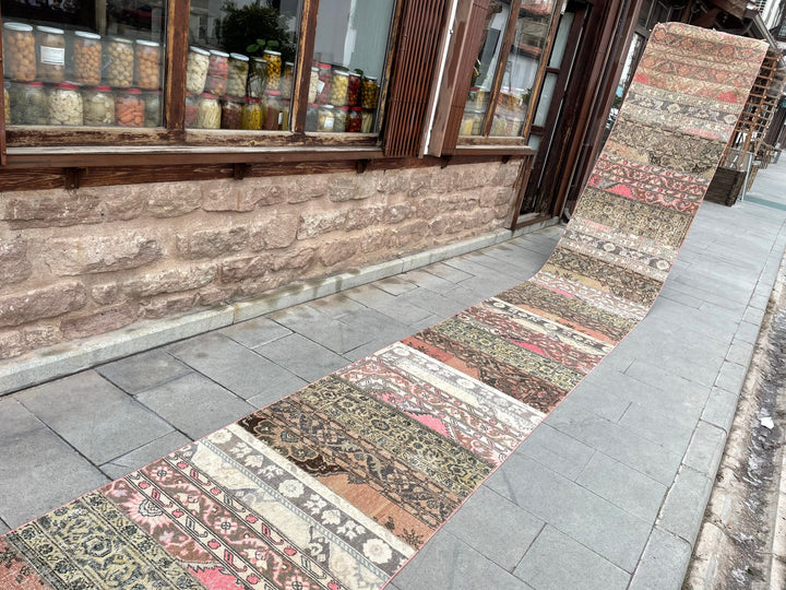 Beige Turkish Runner Rug 2' 9" x 30' 2" Hand-Knotted