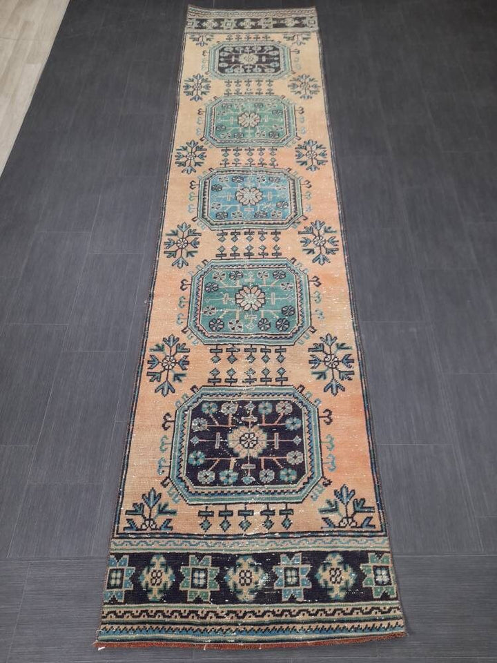 Turkish Runner Rug 2' 11" x 11' 10" Hand-Knotted pattern