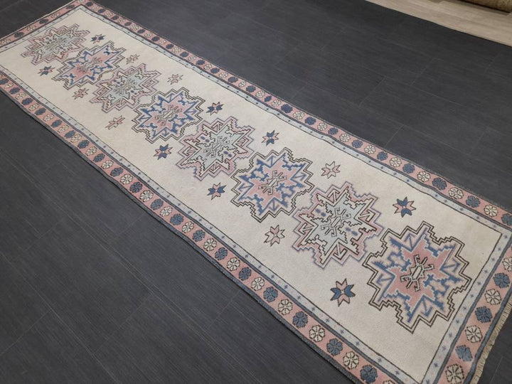 Beige Turkish Runner Rug 2' 7" x 9' Hand-Knotted