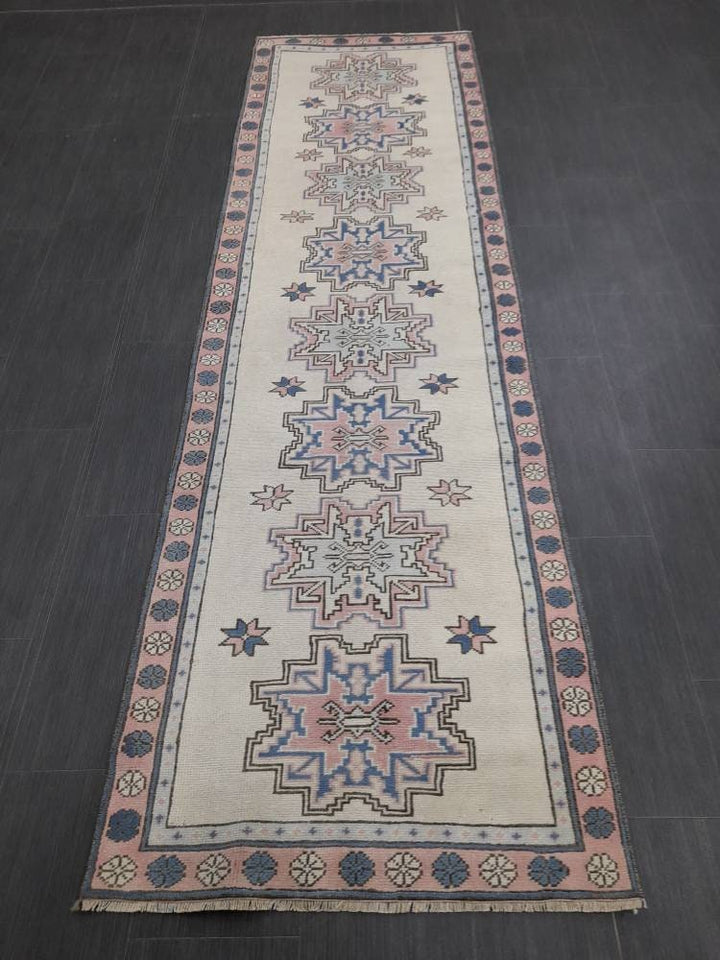 Beige Turkish Runner Rug 2' 7" x 9' Hand-Knotted view