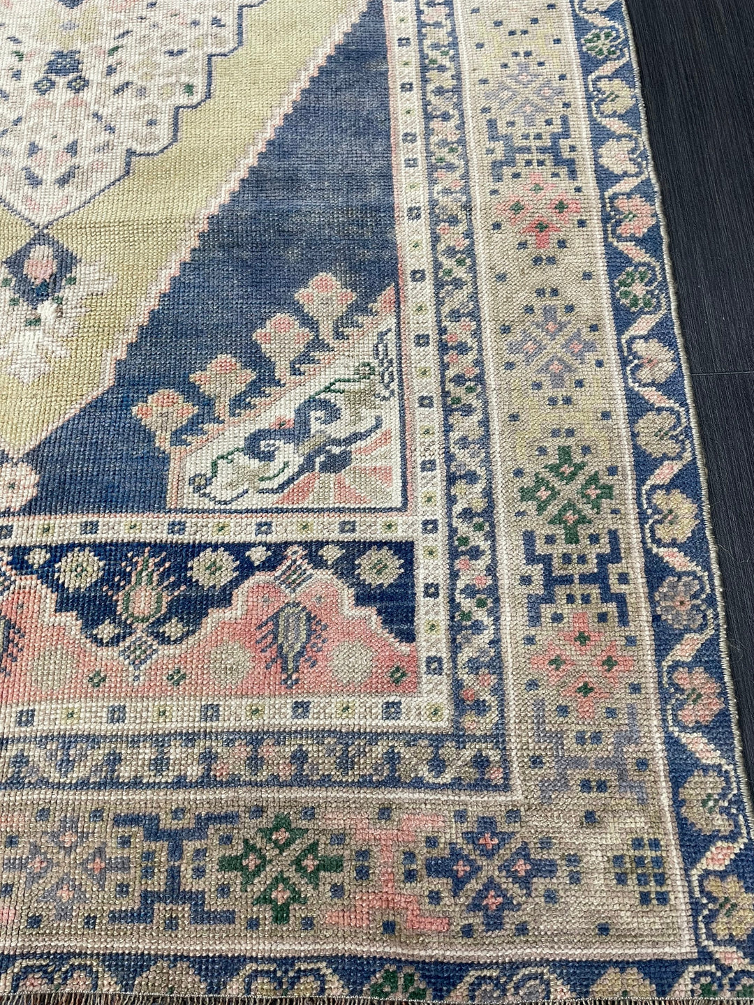 Beige Turkish Runner Rug 3' 5" x 6' 11" Hand-Knotted pattern
