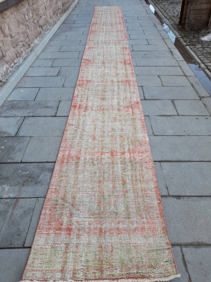 Beige Turkish Runner Rug 2' 5" x 22' 10" Hand-Knotted | No. WR34833
