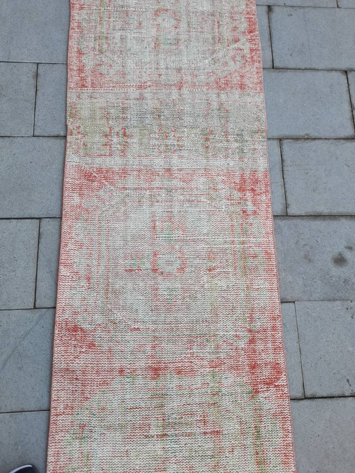 Beige Turkish Runner Rug 2' 5" x 22' 10" Hand-Knotted | No. WR34833
