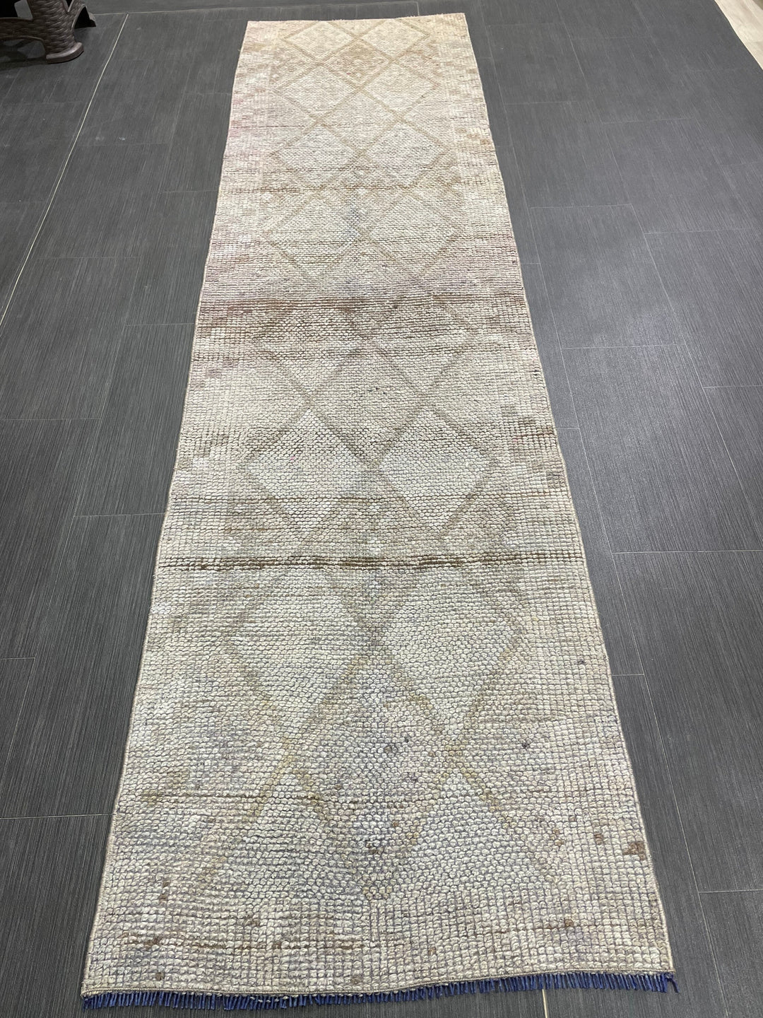 Blue Turkish Runner Rug 2' 3" x 8' 9" Hand-Knotted | No. WR68193