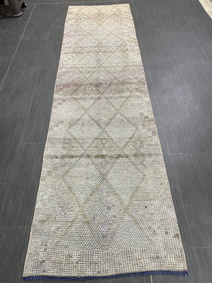 Blue Turkish Runner Rug 2' 3" x 8' 9" Hand-Knotted | No. WR68193