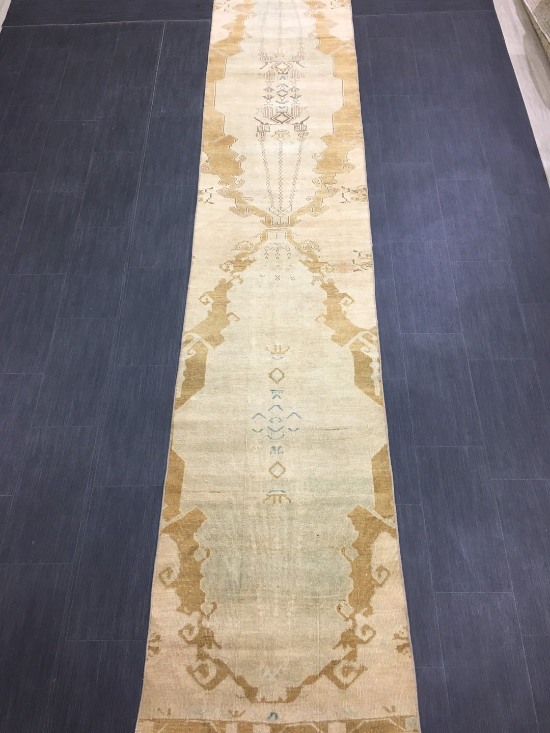 Beige Turkish Runner Rug 2' 7" x 14' Hand-Knotted view 9