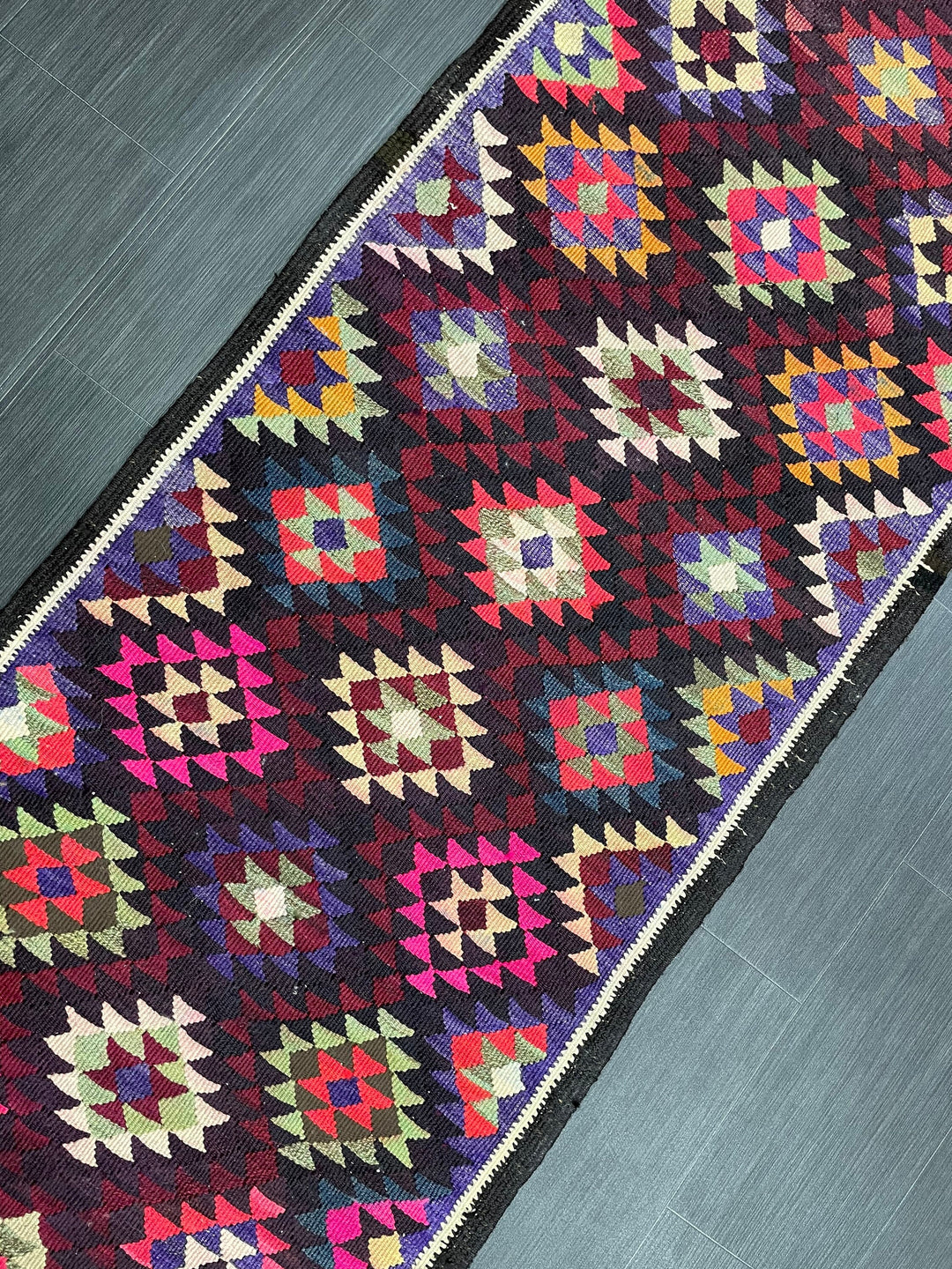Rust Turkish Runner Rug 2' 9" x 12' 7" Hand-Knotted reverse