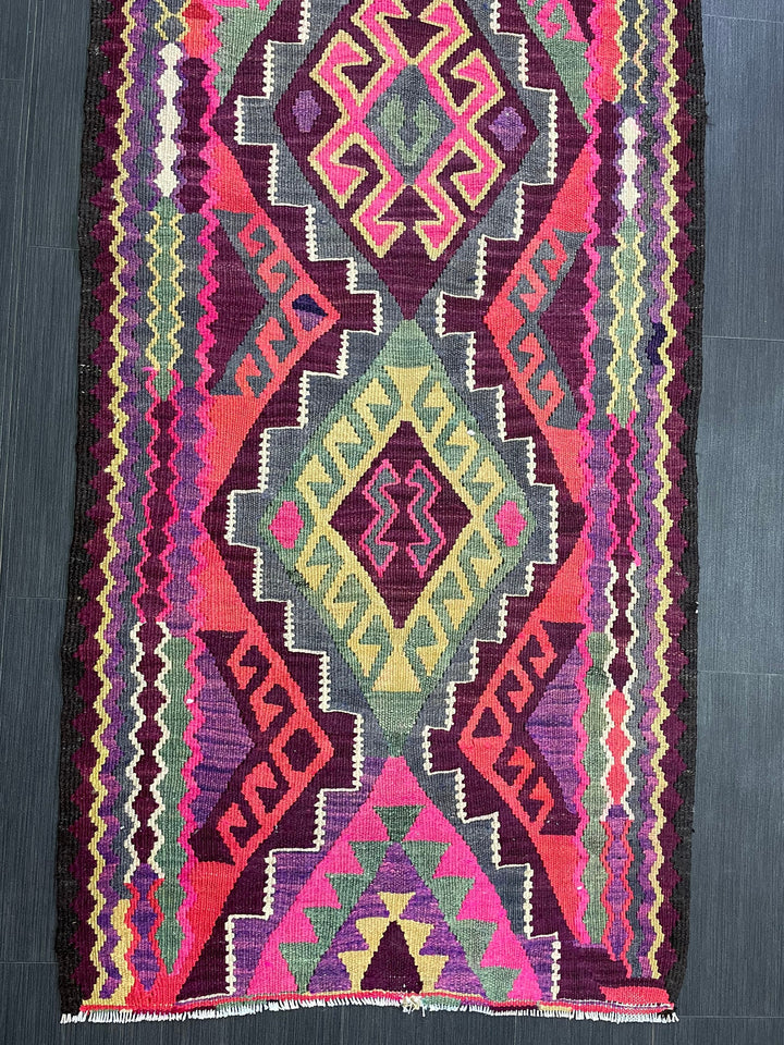 Rust Turkish Runner Rug 2' 11" x 13' Hand-Knotted reverse