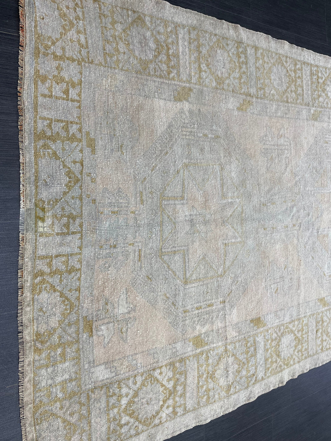 Beige Turkish Runner Rug 5' x 11' 5" Hand-Knotted field