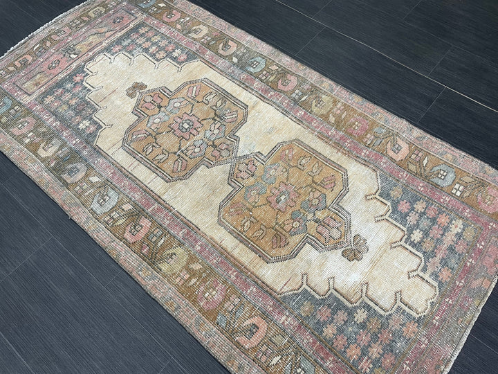 Rust Turkish Runner Rug 3' x 5' 10" Hand-Knotted