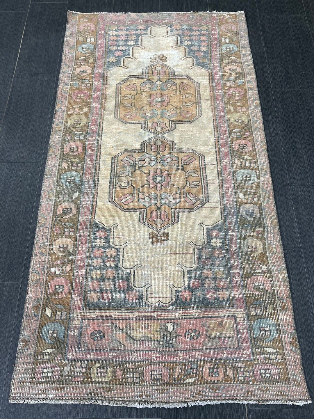 Rust Turkish Runner Rug 3' x 5' 10" Hand-Knotted field