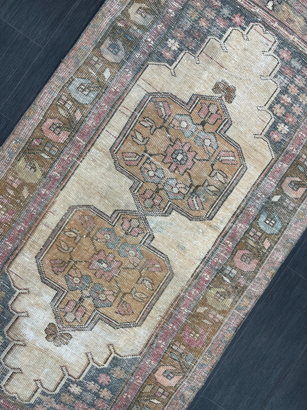 Rust Turkish Runner Rug 3' x 5' 10" Hand-Knotted reverse