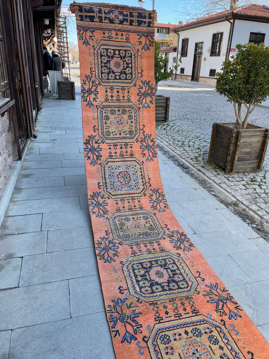 Beige Turkish Runner Rug 2' 7" x 19' 8" Hand-Knotted view