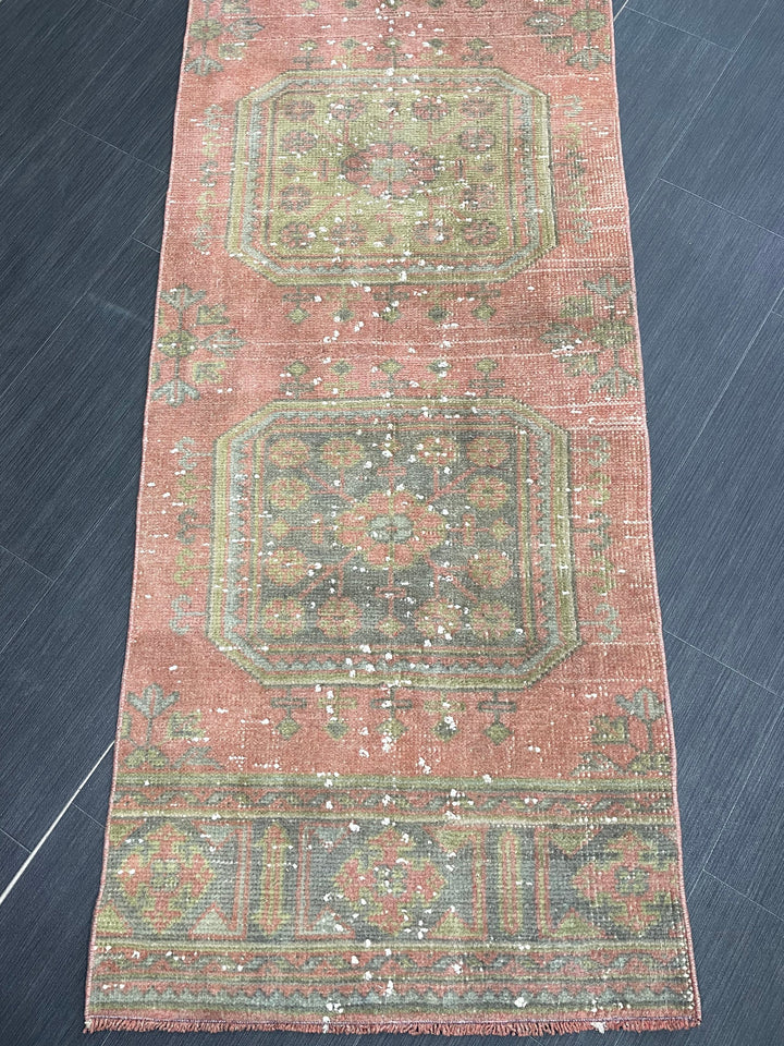 Beige Turkish Runner Rug 2' 4" x 19' 1" Hand-Knotted reverse