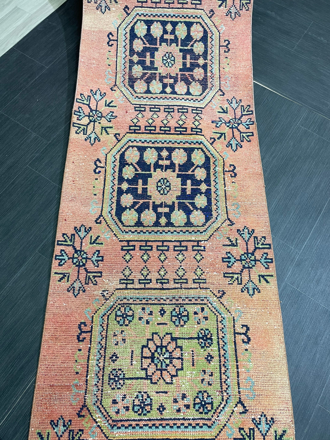 Beige Turkish Runner Rug 2' 6" x 21' 5" Hand-Knotted pattern