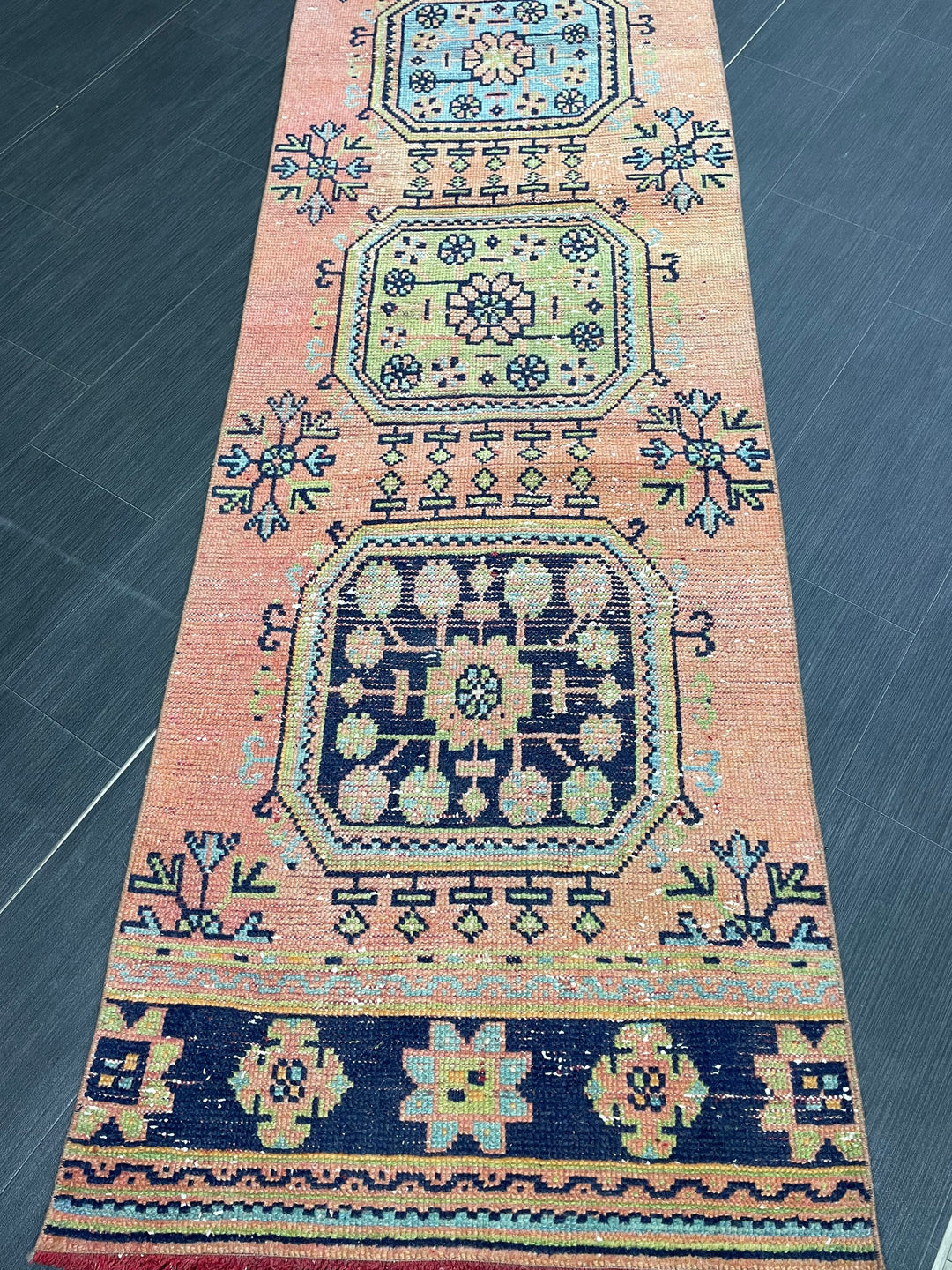 Beige Turkish Runner Rug 2' 6" x 21' 5" Hand-Knotted texture