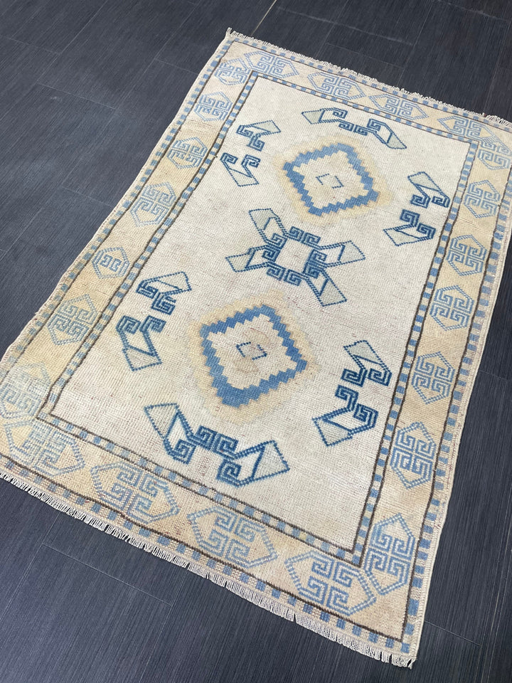 Blue Turkish Runner Rug 2' 11" x 4' 4" Hand-Knotted | No. WR25078