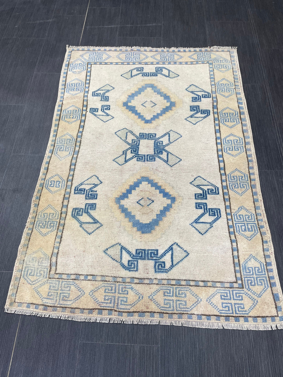 Blue Turkish Runner Rug 2' 11" x 4' 4" Hand-Knotted | No. WR25078