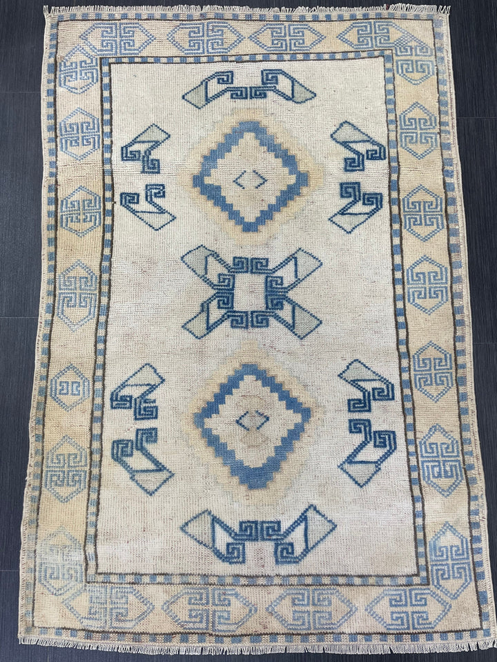 Blue Turkish Runner Rug 2' 11" x 4' 4" Hand-Knotted | No. WR25078