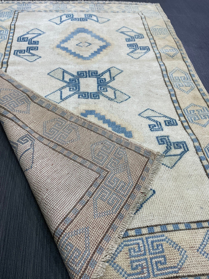 Blue Turkish Runner Rug 2' 11" x 4' 4" Hand-Knotted | No. WR25078