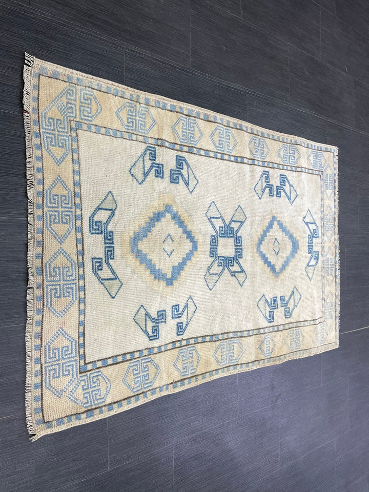 Blue Turkish Runner Rug 2' 11" x 4' 4" Hand-Knotted | No. WR25078