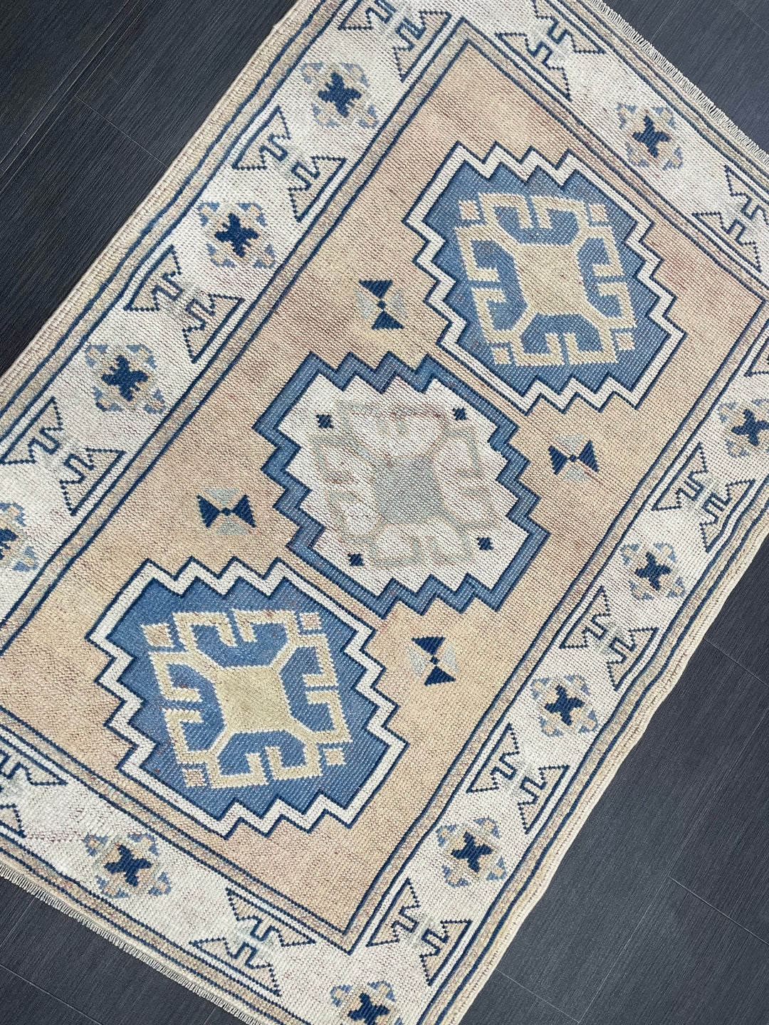 Blue Turkish Runner Rug 2' 11" x 4' 2" Hand-Knotted | No. WR65521