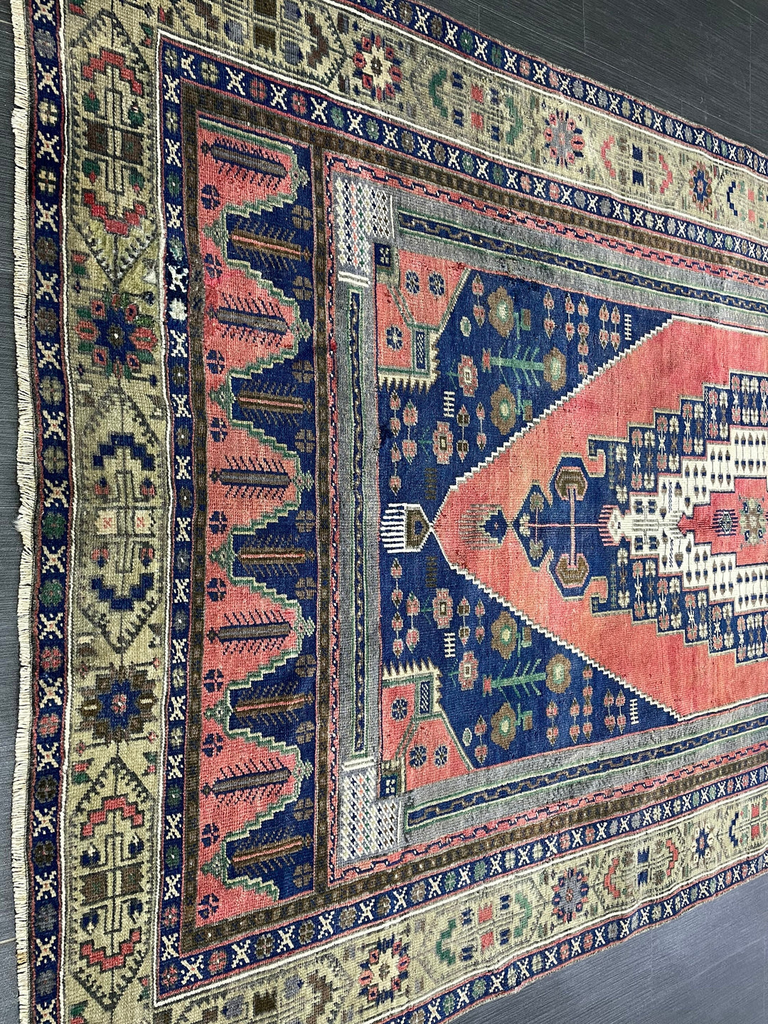 Beige Turkish Runner Rug 4' 10" x 9' Hand-Knotted view 9