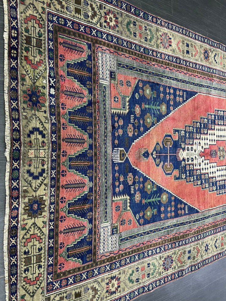 Beige Turkish Runner Rug 4' 10" x 9' Hand-Knotted view 9