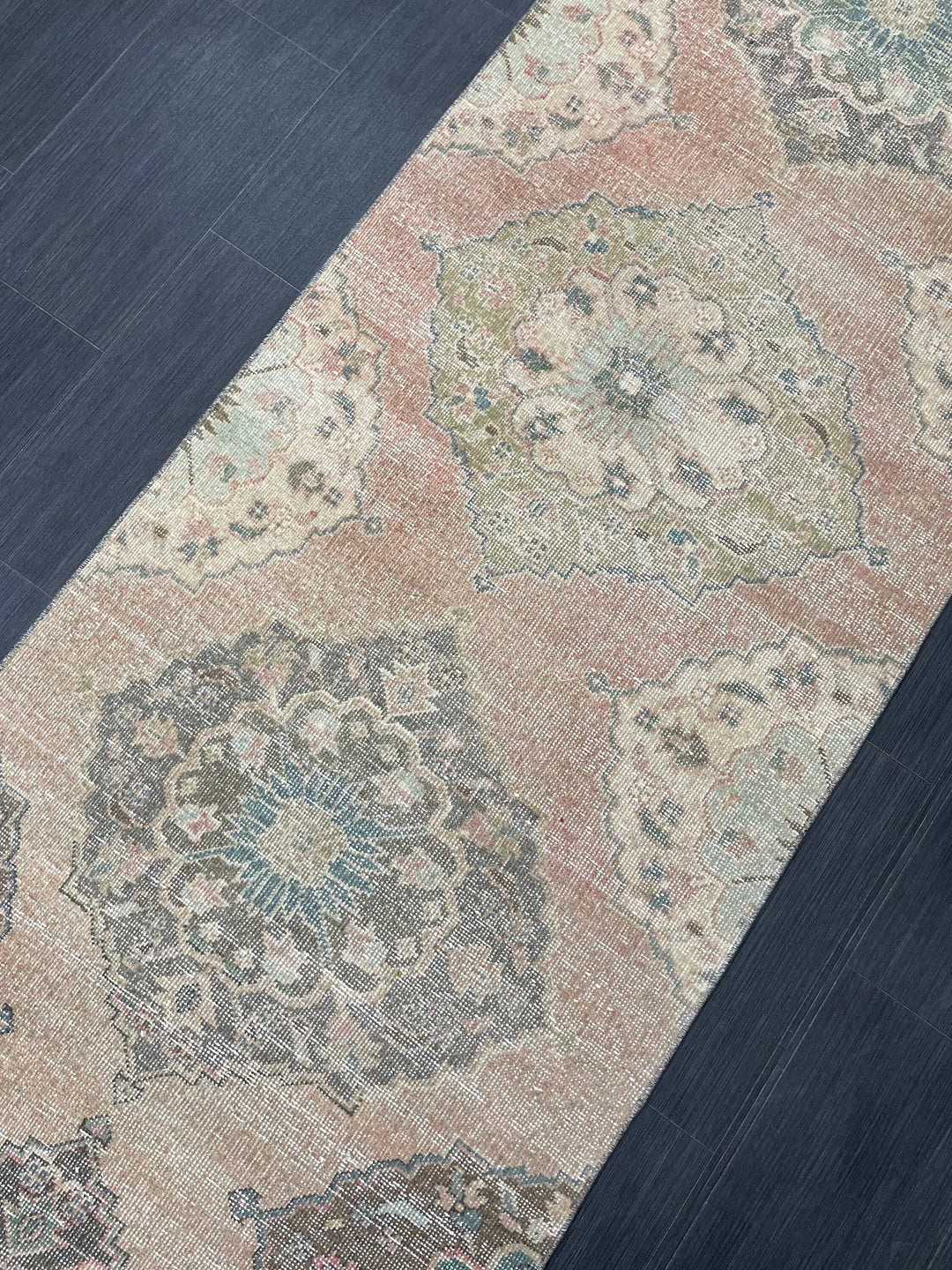 Pink Turkish Runner Rug 2' 11" x 13' 4" Hand-Knotted view