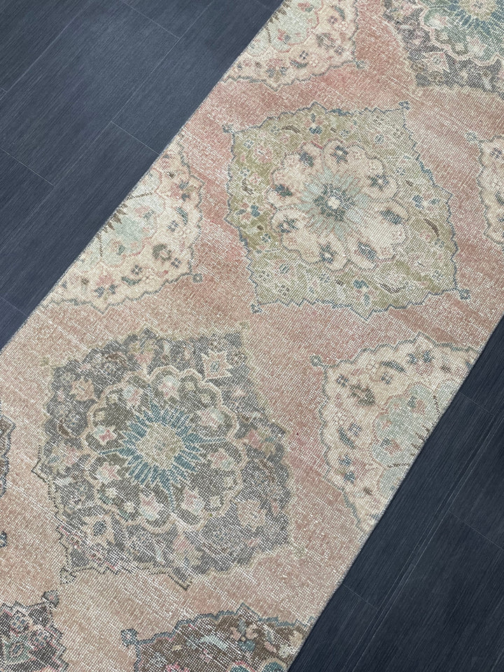 Pink Turkish Runner Rug 2' 11" x 13' 4" Hand-Knotted view