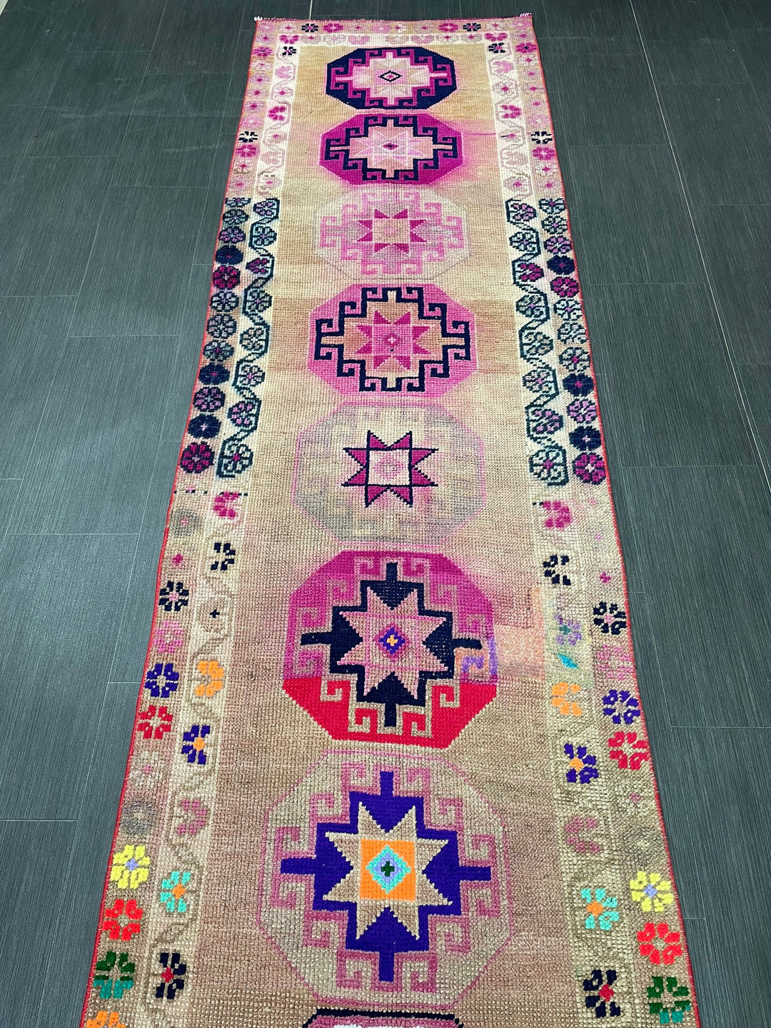 Beige Turkish Runner Rug 2' 8" x 13' Hand-Knotted view