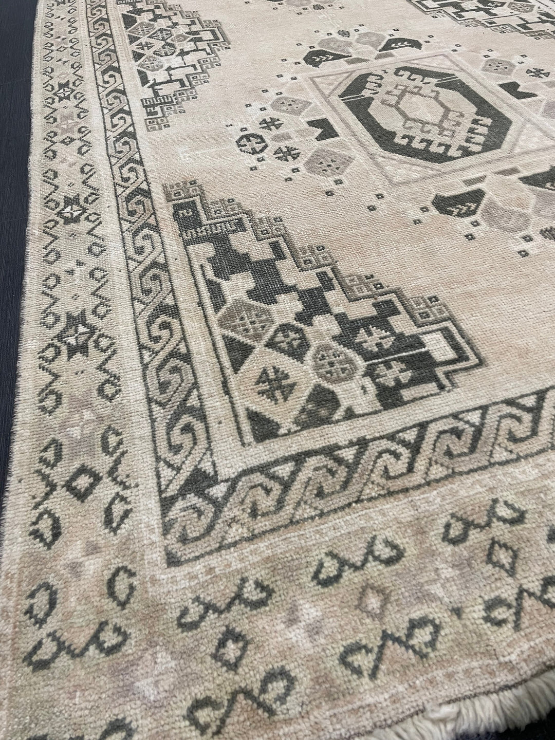 Beige Turkish Runner Rug 4' 3" x 10' 11" Hand-Knotted view 9