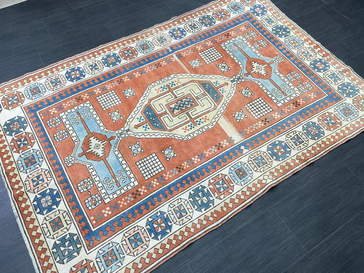 Turkish Oushak Rug 4' 8" x 7' Hand-Knotted