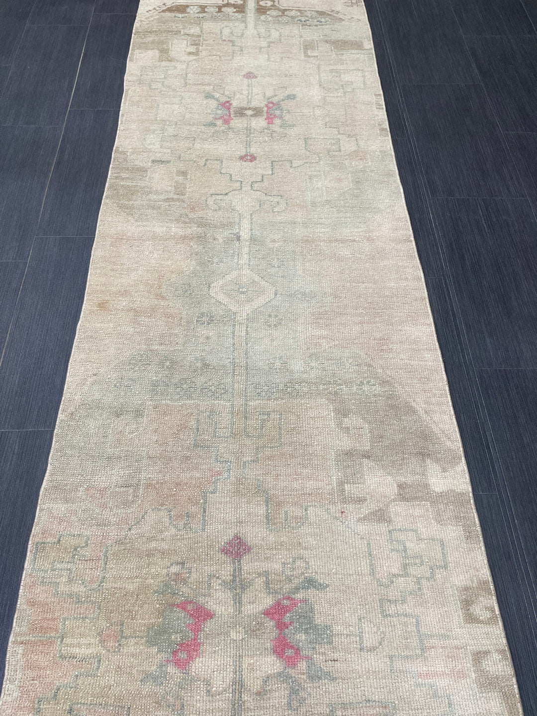 Beige Turkish Runner Rug 2' 6" x 11' 7" Hand-Knotted view