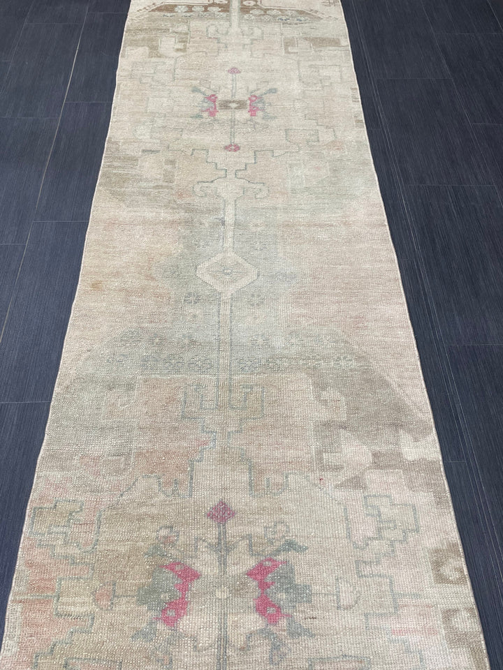 Beige Turkish Runner Rug 2' 6" x 11' 7" Hand-Knotted view