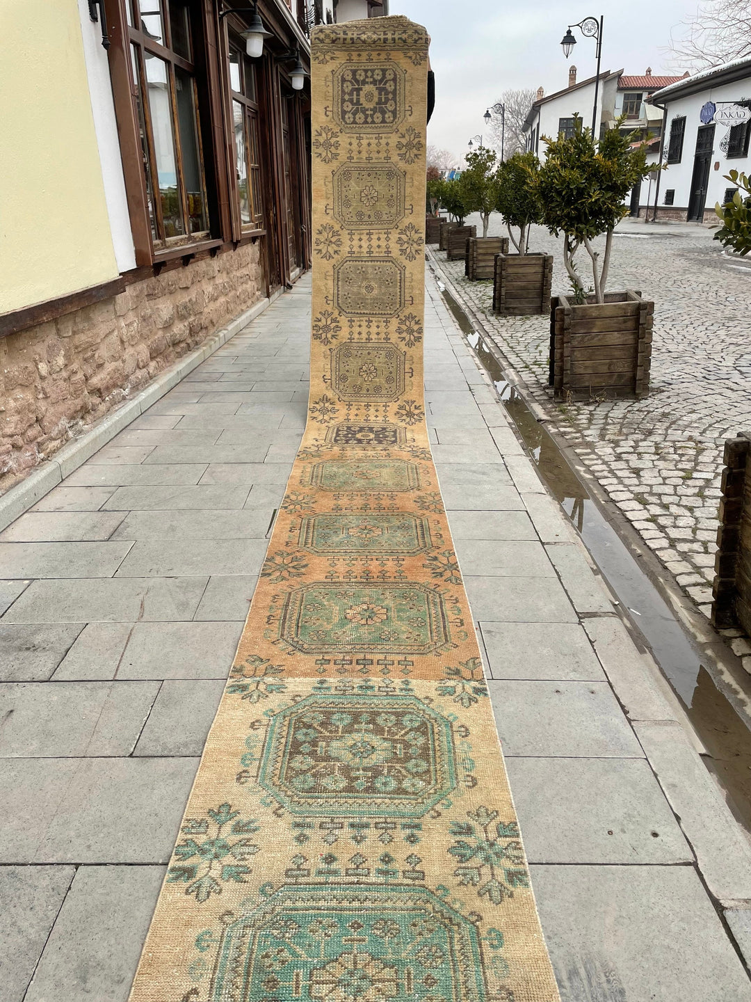 Beige Turkish Runner Rug 2' 4" x 25' 10" Hand-Knotted | No. WR44764