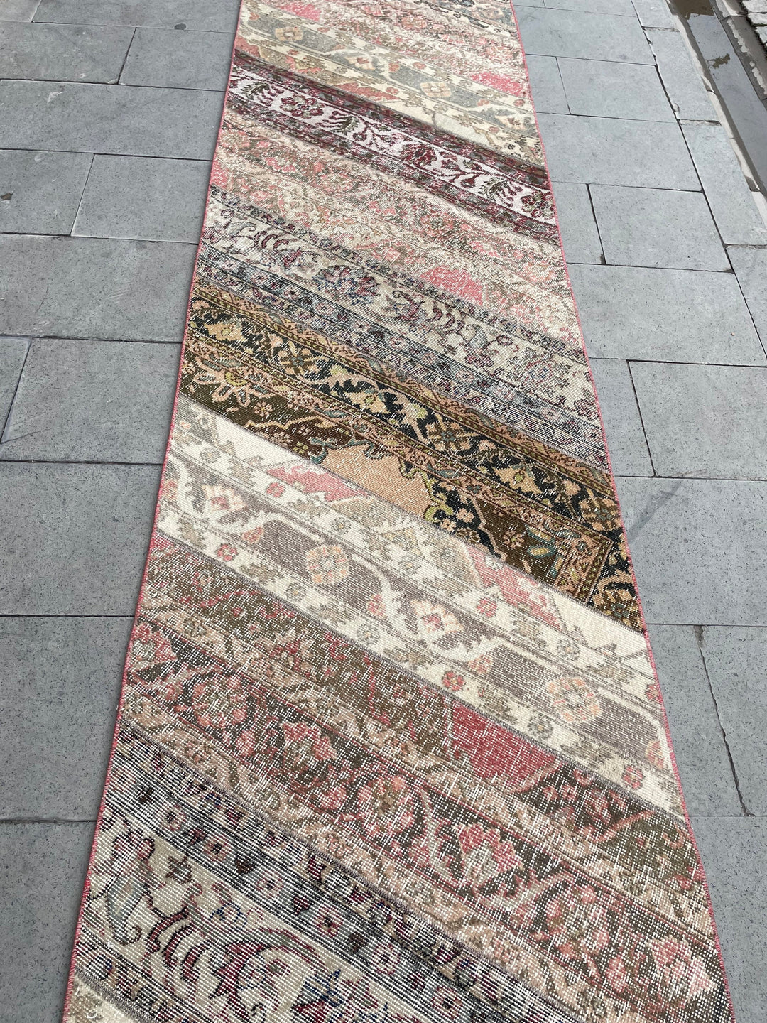 Beige Turkish Runner Rug 2' 9" x 22' 1" Hand-Knotted pattern