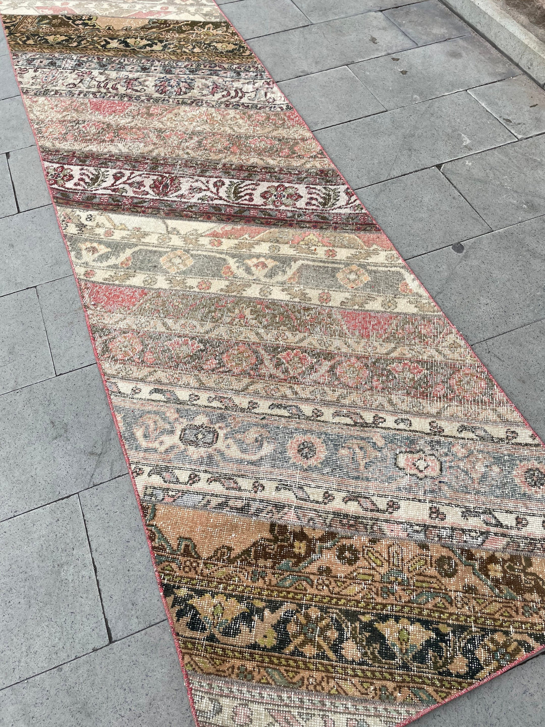 Beige Turkish Runner Rug 2' 9" x 22' 1" Hand-Knotted texture