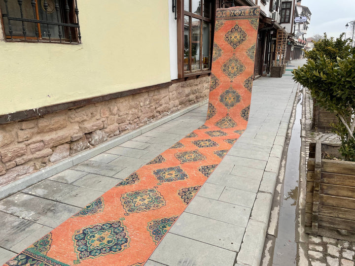 Beige Turkish Runner Rug 2' 8" x 20' 10" Hand-Knotted