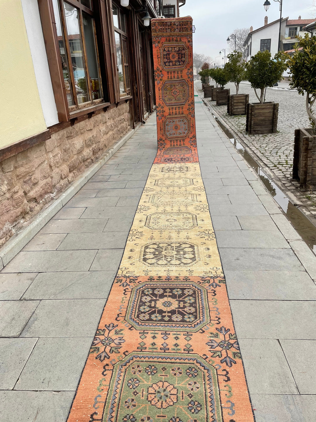 Beige Turkish Runner Rug 2' 4" x 31' 2" Hand-Knotted | No. WR79648